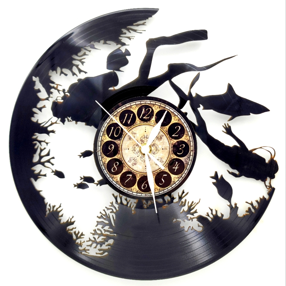 SCUBA DIVING vinyl record clock |  wall art decor gift for office or mancave
